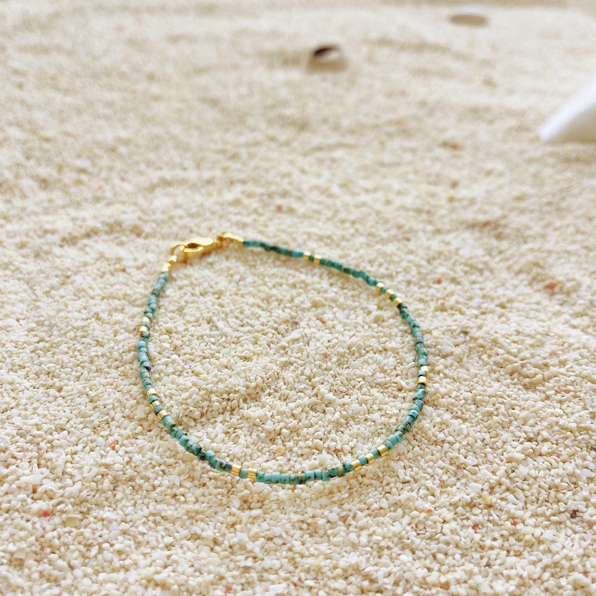 Minimal Turquoise Beaded Bracelet Set