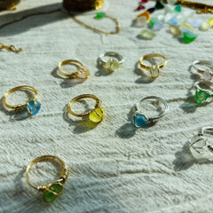Handmade Sea Glass Ring - side profile and craftsmanship view (9)