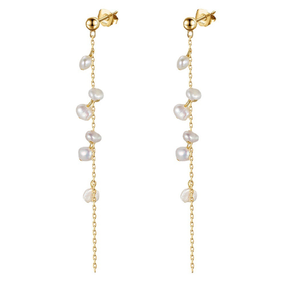 Gold Vermeil Pearl Drop Earrings