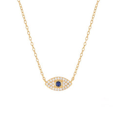 Gold Vermeil Evil Eye Necklace, detail view