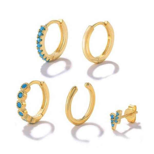 Gold Vermeil Turquoise Stacker Set