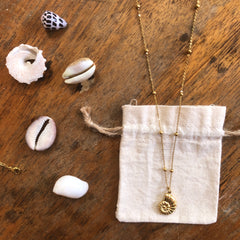 Sea Snail Charm Necklace, detail view