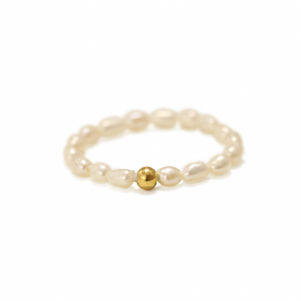 Tiny Rice Pearl Ring