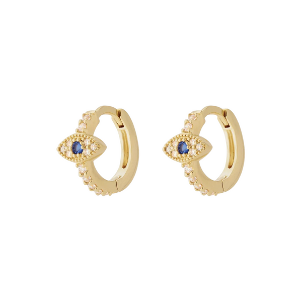 Gold Vermeil Evil Eye Huggies