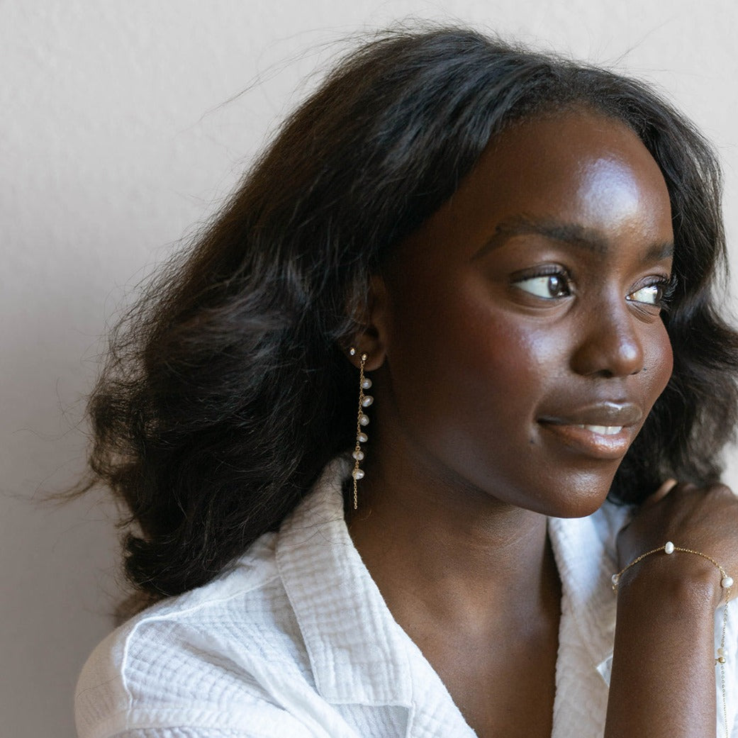 Gold Vermeil Pearl Drop Earrings