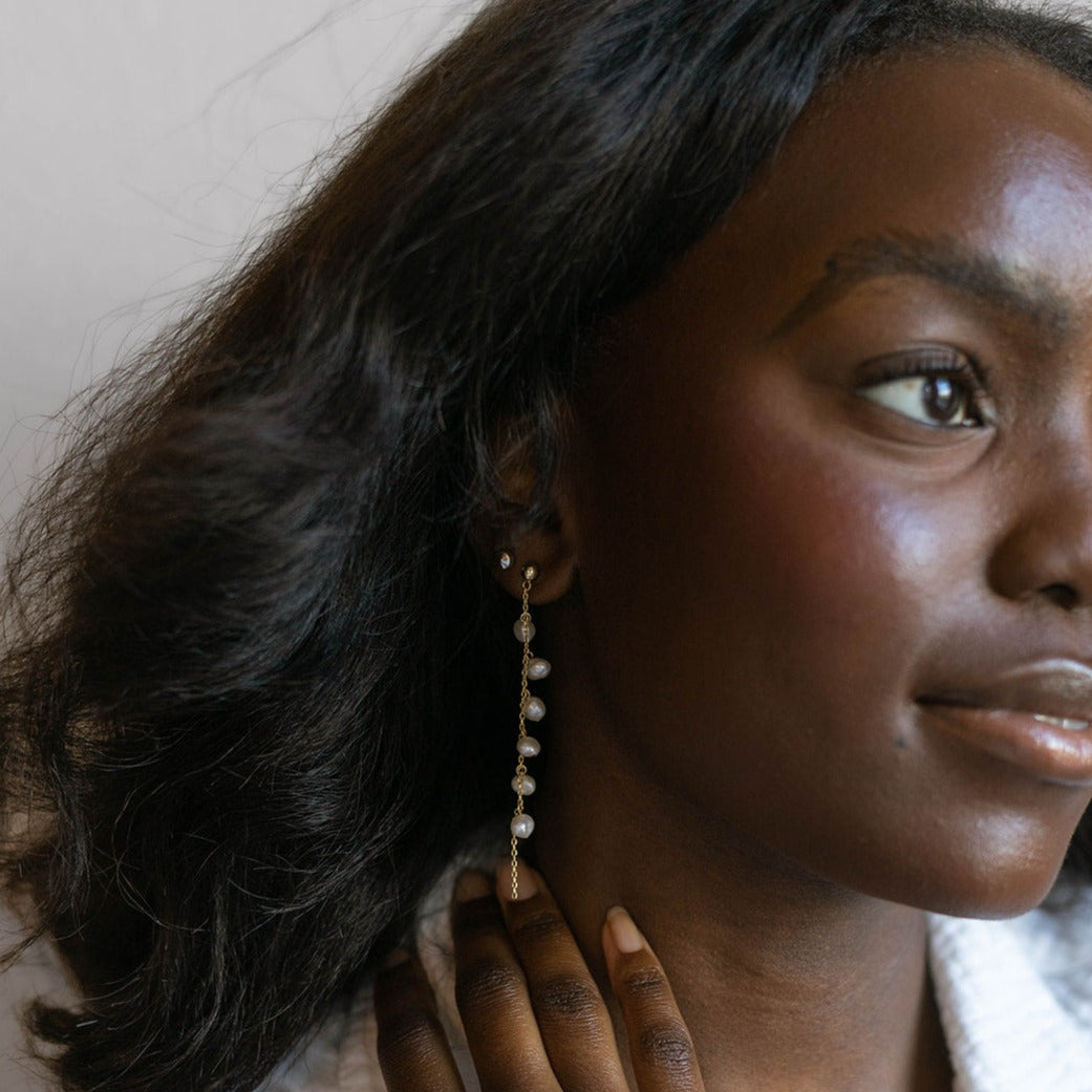 Gold Vermeil Pearl Drop Earrings