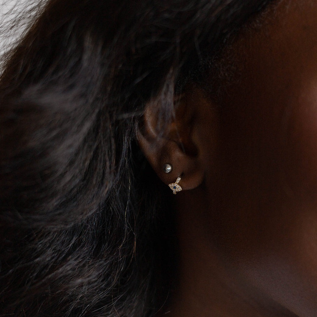 Gold Vermeil Evil Eye Huggies